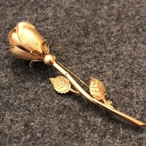 Antique Gold Rose Pin